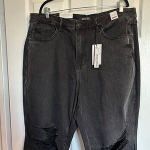 Judy Blue 90’s Straight NWT womens black distressed high waisted jeans size 22W